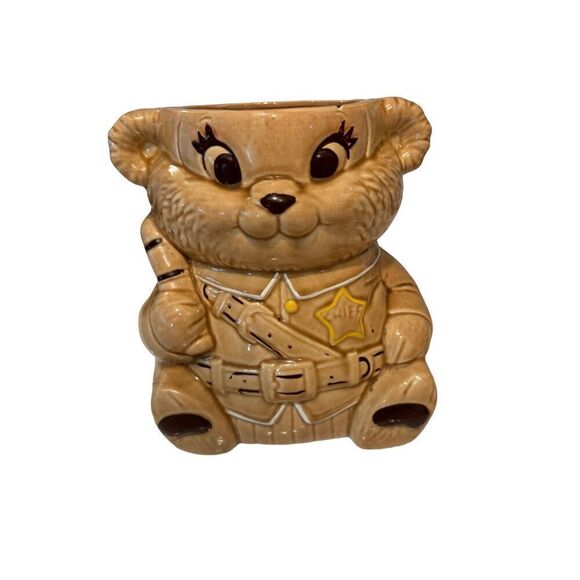 Vintage Twin Winton Police Chief Teddy Bear Cookie Jar - Picture 3 of 10